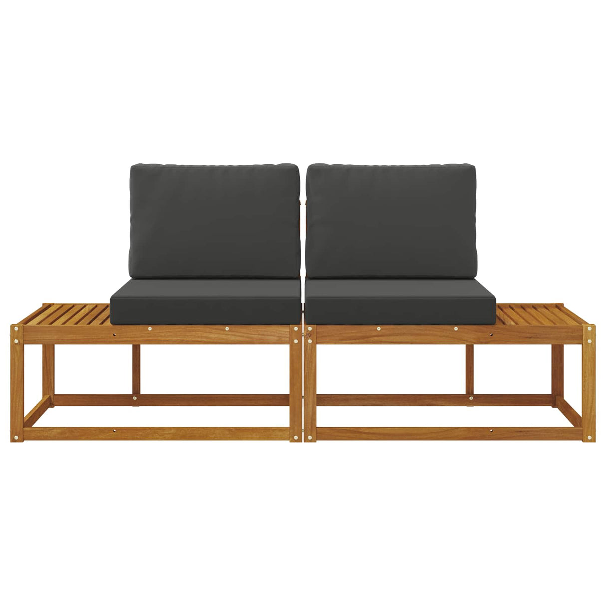 Outdoor End Sofa with Cushion 2 Piece Natural and Anthracite