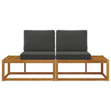 Outdoor End Sofa with Cushion 2 Piece Natural and Anthracite - 45-Degree Angle