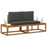 Outdoor End Sofa with Cushion 2 Piece Natural and Anthracite - Side View