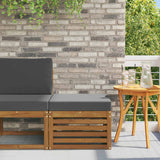 Outdoor Footstool Solid Acacia Wood Natural