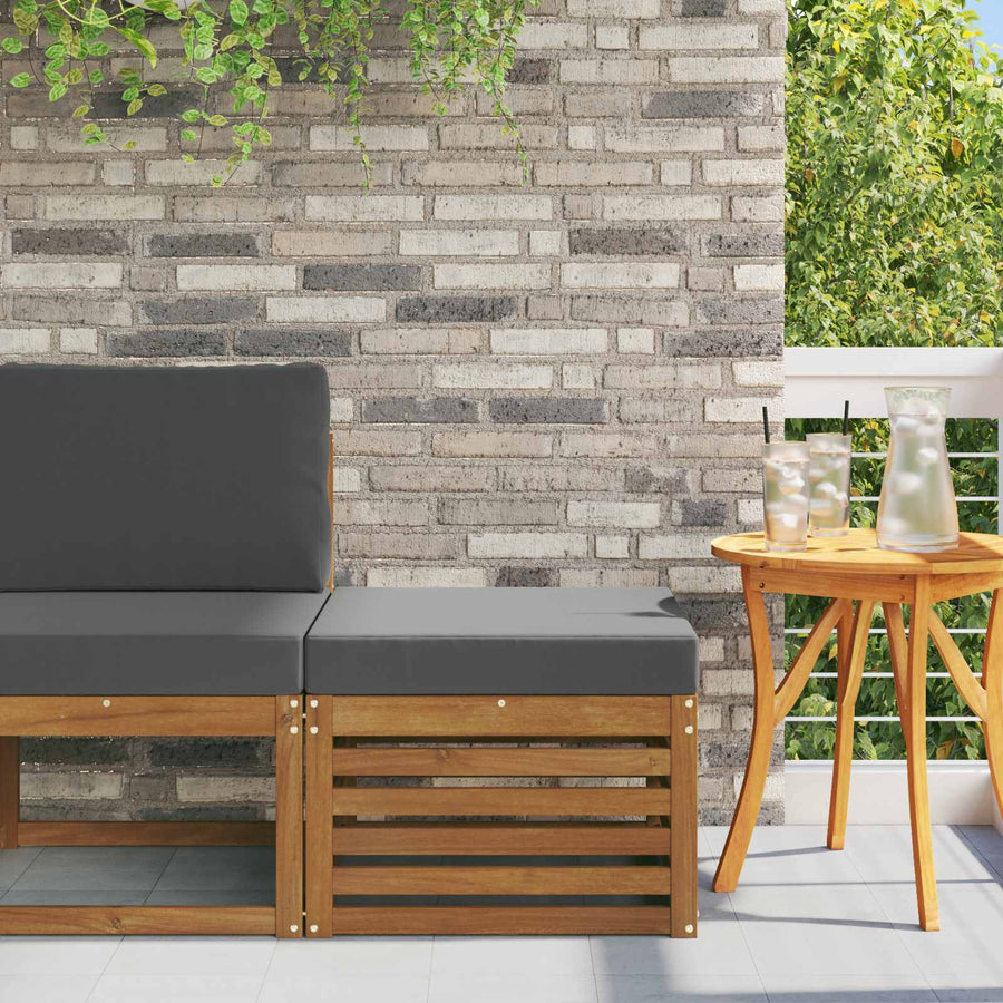 Outdoor Footstool Solid Acacia Wood Natural 59 x 59 x 37 cm