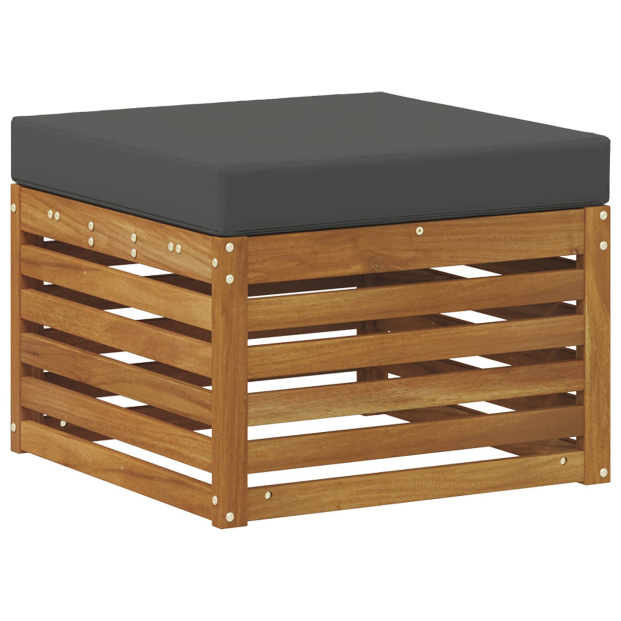 Outdoor Footstool Solid Acacia Wood Natural