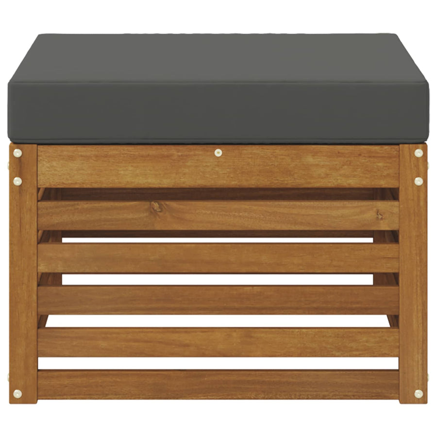 Outdoor Footstool Solid Acacia Wood Natural 59 x 59 x 37 cm