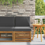 Outdoor Middle Sofa Solid Acacia Wood Natural 59 x 63 x 73 cm