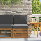 Outdoor Middle Sofa Solid Acacia Wood Natural