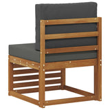 Outdoor Middle Sofa Solid Acacia Wood Natural - 45-Degree Angle