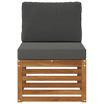 Outdoor Middle Sofa Solid Acacia Wood Natural 59 x 63 x 73 cm