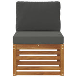 Outdoor Middle Sofa Solid Acacia Wood Natural - Side View