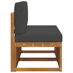 Outdoor Middle Sofa 2 pcs 2-Seater Solid Acacia Wood Natural