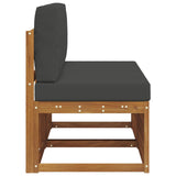 2 Piece Outdoor Middle Sofa Solid Acacia Wood Natural - Top-Down View