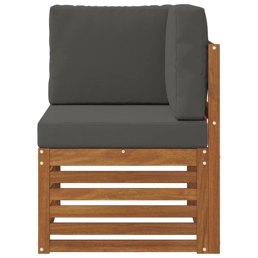 Outdoor Corner Sofa Solid Acacia Wood Natural 63 x 63 x 73 cm