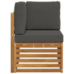 Outdoor Corner Sofa Solid Acacia Wood Natural 63 x 63 x 73 cm