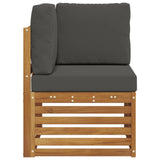 Outdoor Corner Sofa Solid Acacia Wood Natural - Top-Down View