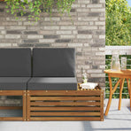 Outdoor End sofa Solid Acacia Wood Natural 91 x 63 x 73 cm