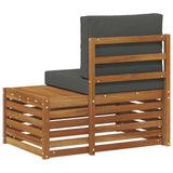 Outdoor End sofa Natural 91 x 63 x 73 cm Solid Acacia Wood