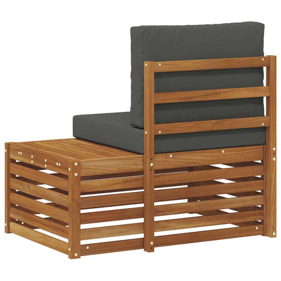Outdoor End sofa Solid Acacia Wood Natural 91 x 63 x 73 cm