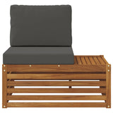 Outdoor End sofa Natural 91 x 63 x 73 cm Solid Acacia Wood
