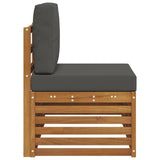 Outdoor End sofa Natural 91 x 63 x 73 cm Solid Acacia Wood - 45-Degree Angle