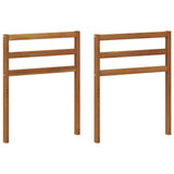 Armrest 2 pcs Natural 59 x 4 x 73 cm Solid Acacia Wood - Front View