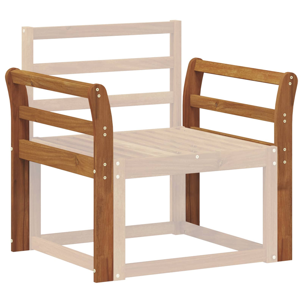 Armrest 2 pcs Natural 58.5 x 8 x 60 cm Solid Acacia Wood