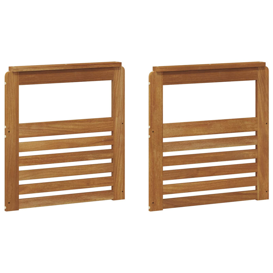 Armrest Natural 2 pcs Natural 59 x 6 x 61 cm Solid Acacia Wood