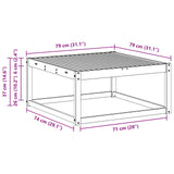 Outdoor Table Natural 79 x 79 x 37 cm - Extra Image