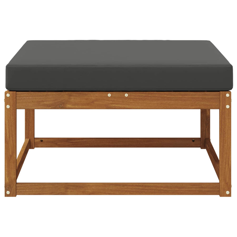 Outdoor Footstool Solid Acacia Wood Natural and Anthracite