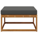 Outdoor Footstool Solid Acacia Wood Natural and Anthracite