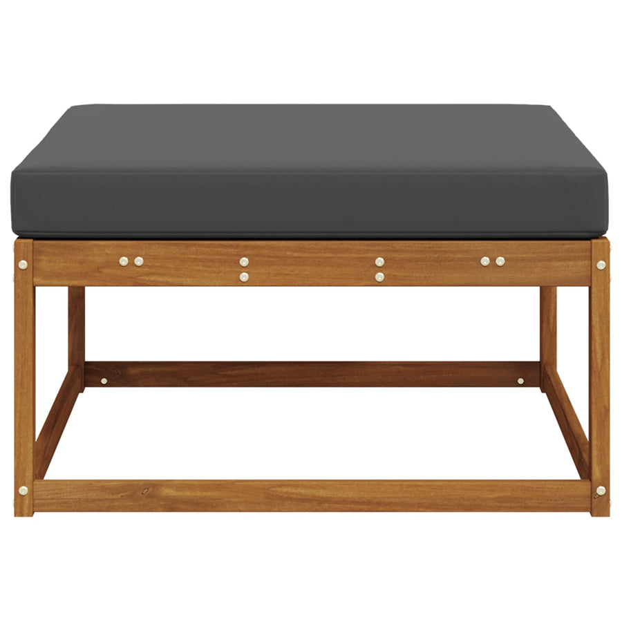 Outdoor Footstool Solid Acacia Wood Natural and Anthracite