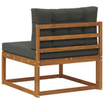 Outdoor Middle Sofa Solid Acacia Wood Natural and Anthracite