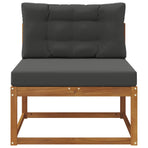 Outdoor Middle Sofa Solid Acacia Wood Natural and Anthracite