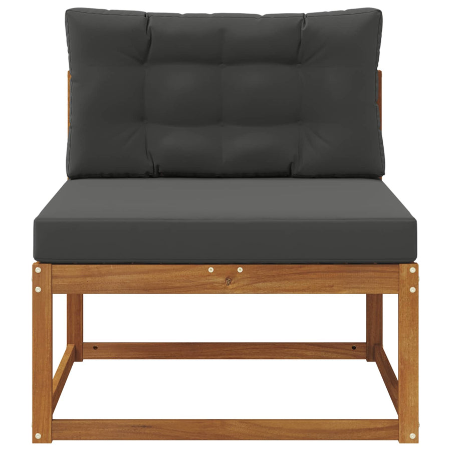 Outdoor Middle Sofa Solid Acacia Wood Natural and Anthracite