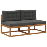 Outdoor Middle Sofa with Cushion 2 Piece Natural - Front View