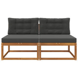 Outdoor Middle Sofa with Cushion 2 Piece Natural