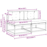 Outdoor Middle Sofa with Cushion 2 Piece Natural