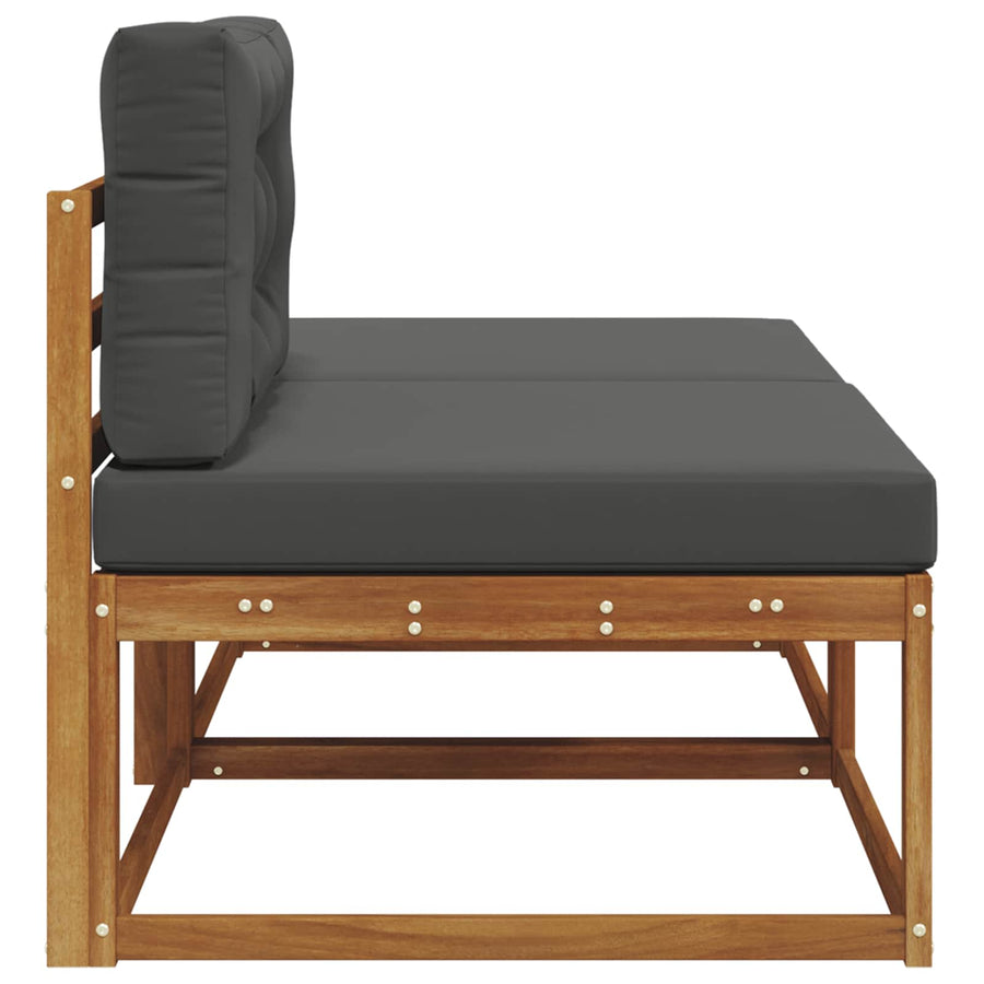 Sectional Sofa Units 2 pcs 2-Seater Solid Acacia Wood