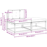Sectional Sofa Units with Cushion 2 Piece Natural - Extra Image