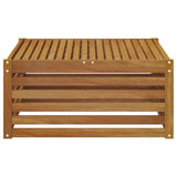 Outdoor Table Solid Acacia Wood Natural 79 x 79 x 37 cm - Top-Down View