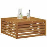 Outdoor Table Solid Acacia Wood Natural 79 x 79 x 37 cm - Side View