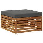 Outdoor Footstool Solid Acacia Wood Natural and anthracite