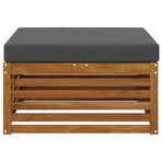 Outdoor Footstool Solid Acacia Wood Natural and anthracite