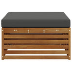 Outdoor Footstool Solid Acacia Wood Natural and anthracite