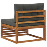 Outdoor Middle sofa Solid Acacia Wood Natural - 45-Degree Angle