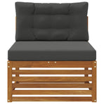 Outdoor Middle sofa Solid Acacia Wood Natural and anthracite