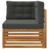 Outdoor Corner sofa Solid Acacia Wood Natural - Side View