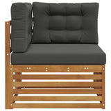 Outdoor Corner sofa Solid Acacia Wood Natural - Top-Down View