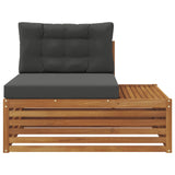 Outdoor End sofa Natural 115 x 83 x 73 cm Solid Acacia Wood - Top-Down View