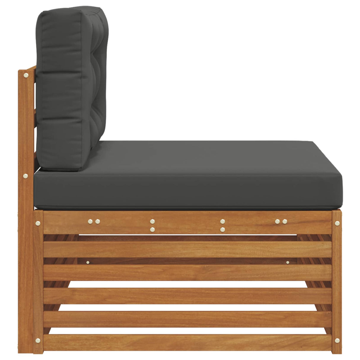 Outdoor End sofa Natural 115 x 83 x 73 cm Solid Acacia Wood