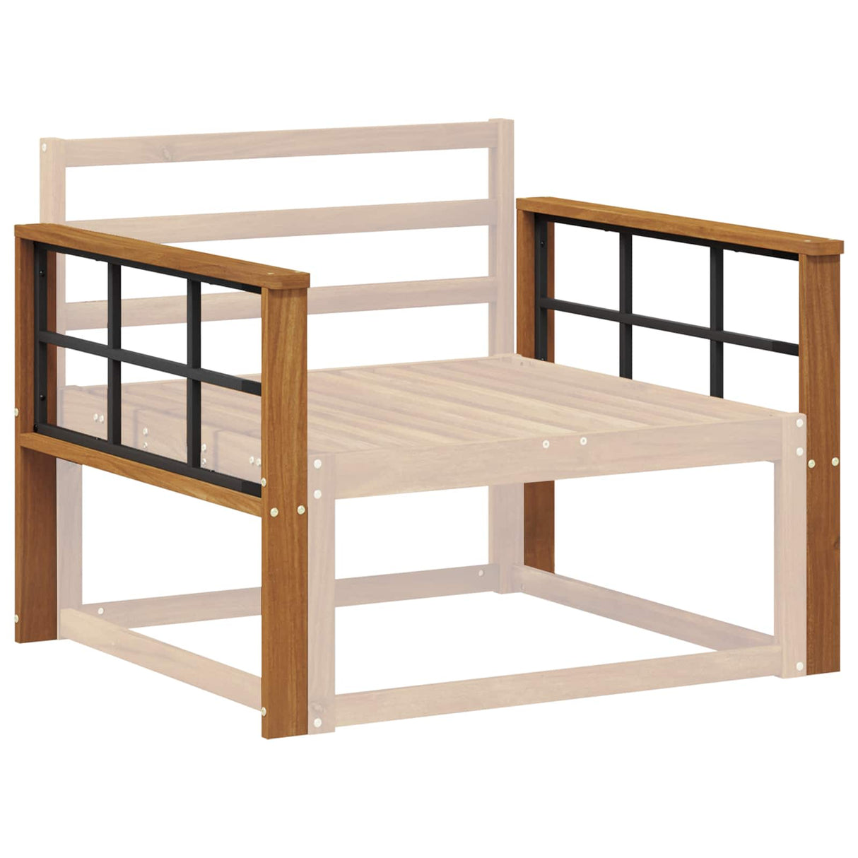 Armrest 2 pcs Natural 78.5 x 6 x 61 cm Solid Acacia Wood