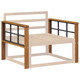 Armrest 2 pcs Natural 78.5 x 6 x 61 cm Solid Acacia Wood - Side View